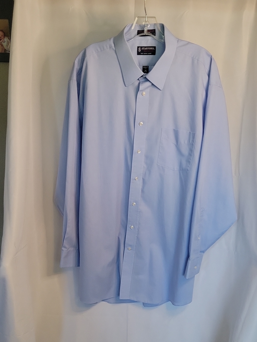 Stafford Light Blue Men's Dress Shirt - Classic Point Collar